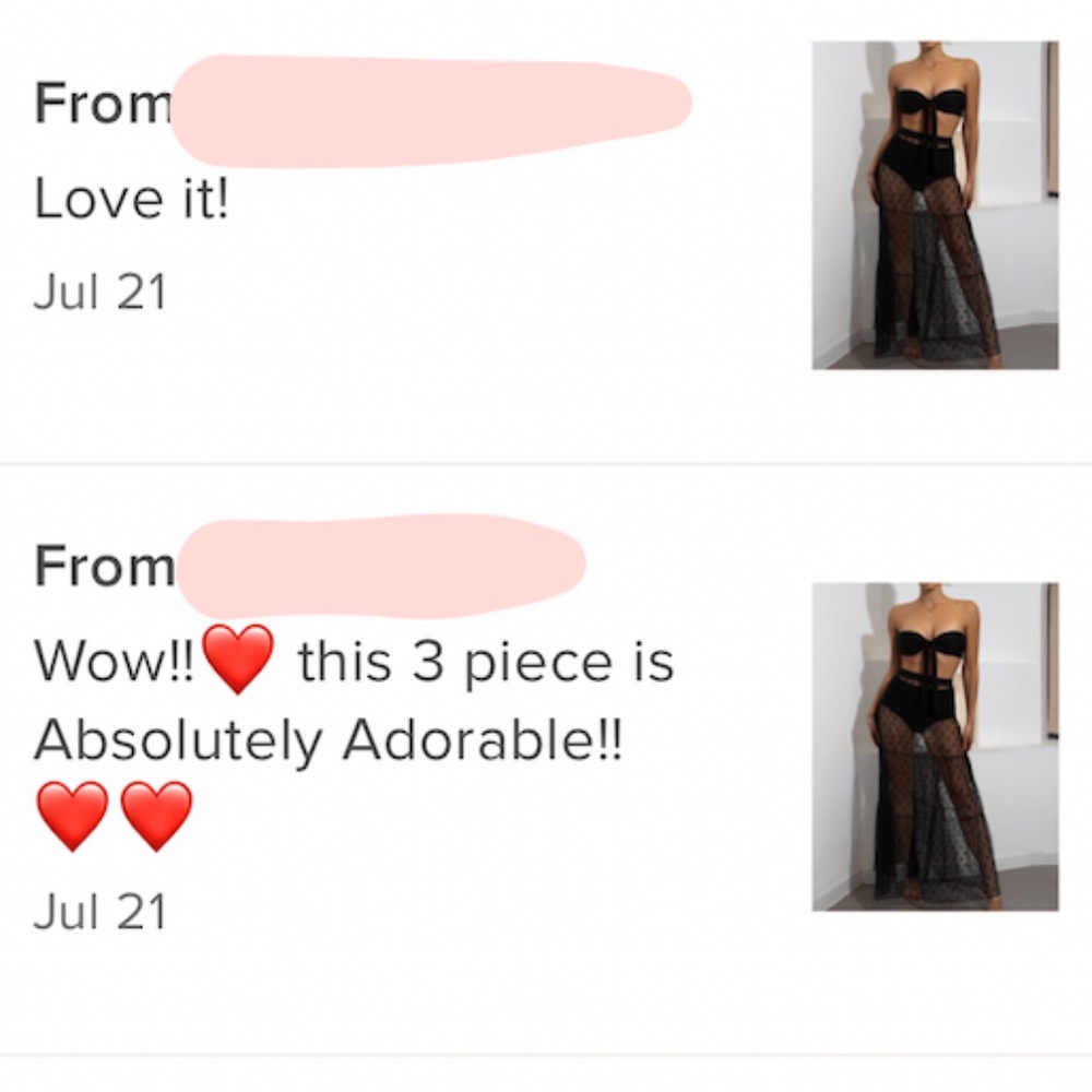 3 Piece Swimsuit Set in Black - Picture 9 of 14